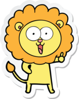 autocollant d'un lion de dessin animé heureux png