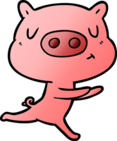 cartoon content pig running png