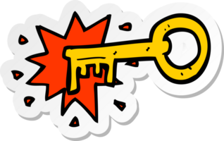 sticker of a cartoon old key png