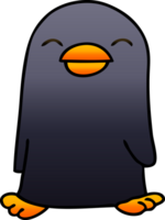 gradient shaded quirky cartoon penguin png