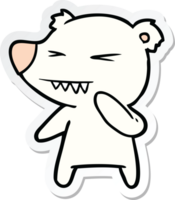 sticker of a angry polar bear cartoon png