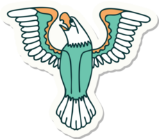 sticker of tattoo in traditional style of an american eagle png