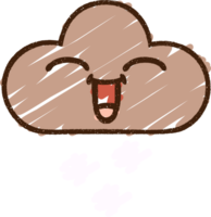 dessin à la craie de nuage de pluie png