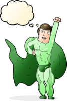 cartoon superhero with thought bubble png