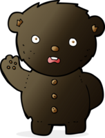 cartoon unhappy black teddy bear png