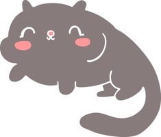 gato de desenho animado de estilo de cor plana png