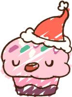 dessin à la craie de cupcake de noël png