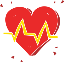 flat color illustration of heart rate png