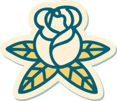 sticker of tattoo in traditional style of a single rose png