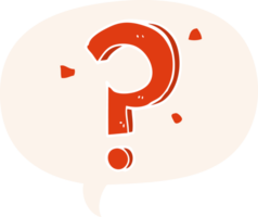 cartoon question mark with speech bubble in retro style png