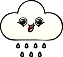 lutning skuggad tecknad serie av en regn moln png