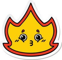 pegatina de un lindo fuego de dibujos animados png