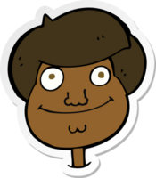 sticker of a cartoon happy boys face png