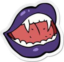 sticker of a cartoon vampire lips png