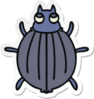 sticker of a quirky hand drawn cartoon beetle png