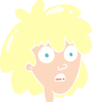 flat color illustration of female face png