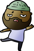 cartoon worried man with beard png