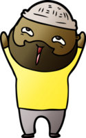 cartoon happy bearded man png