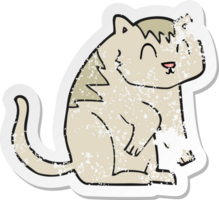 retro nödställd klistermärke av en tecknad katt png