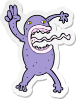 sticker van een cartoon gekke kikker png