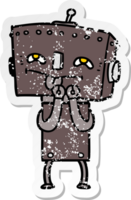 distressed sticker of a cartoon robot png