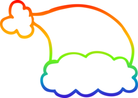 rainbow gradient line drawing of a cartoon elf hat png