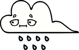 cute cartoon of a rain cloud png