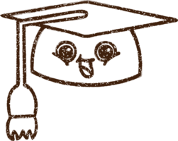 gorro de graduación dibujo al carboncillo png