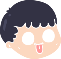 rosto masculino de desenho animado de estilo de cor plana png