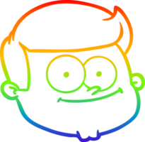 arcobaleno pendenza linea disegno di un' cartone animato maschio viso png