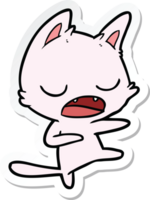 sticker of a talking cat dancing png