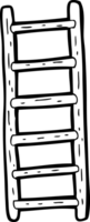 hand drawn black and white cartoon ladder png