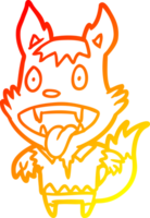 warm Gradient Linie Zeichnung von ein Halloween Werwolf png