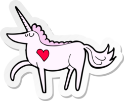 autocollant d'une licorne de dessin animé png