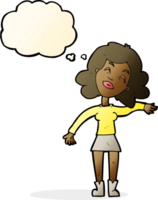 cartoon woman only joking with thought bubble png