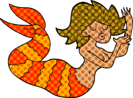 caricatura, garabato, mujer, sirena png