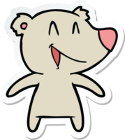 sticker of a laughing bear cartoon png