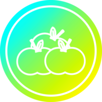 pile of apples circular icon with cool gradient finish png