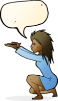 cartoon woman casting spell with speech bubble png