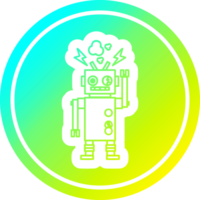 malfunctioning robot circular icon with cool gradient finish png