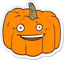 sticker of a cartoon halloween pumpkin png