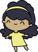 cartoon illustration kawaii girl with head band png