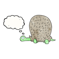 hand drawn thought bubble textured cartoon tortoise png