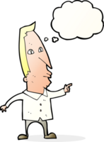 cartoon pointing man with thought bubble png