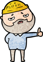 cartoon worried man with beard png