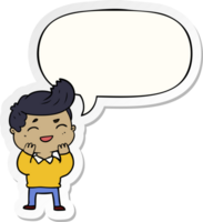 cartoon man laughing with speech bubble sticker png