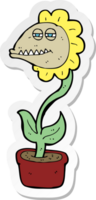 Aufkleber einer Cartoon-Monsterblume png