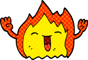 cartoon doodle happy red flame png