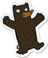 autocollant d'un ours noir de dessin animé png