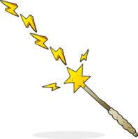 hand drawn cartoon magic wand png